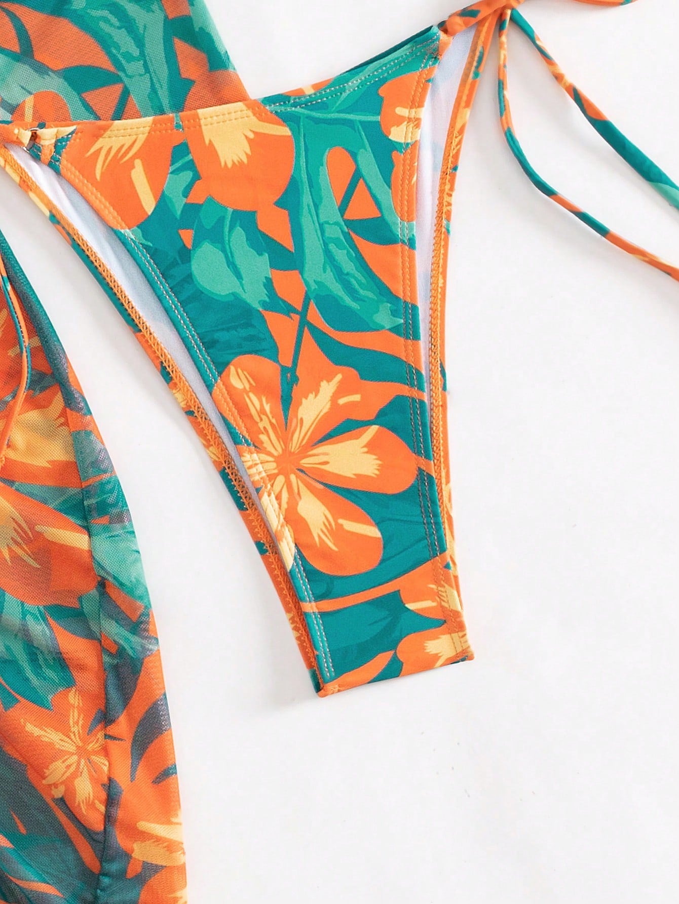 Tropical Print Halter Bikini Multicolor