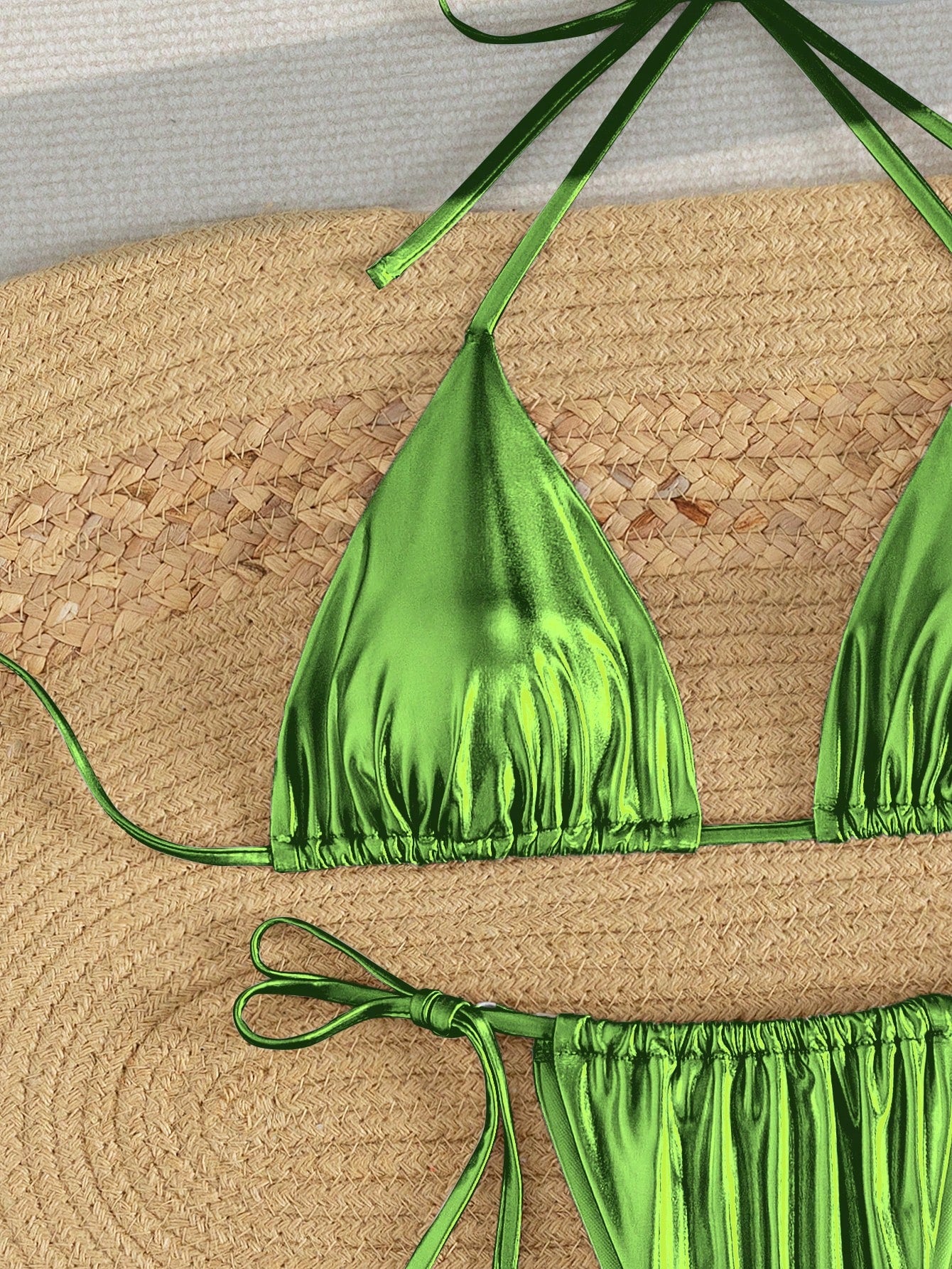 Tie Back Halter Bikini Green