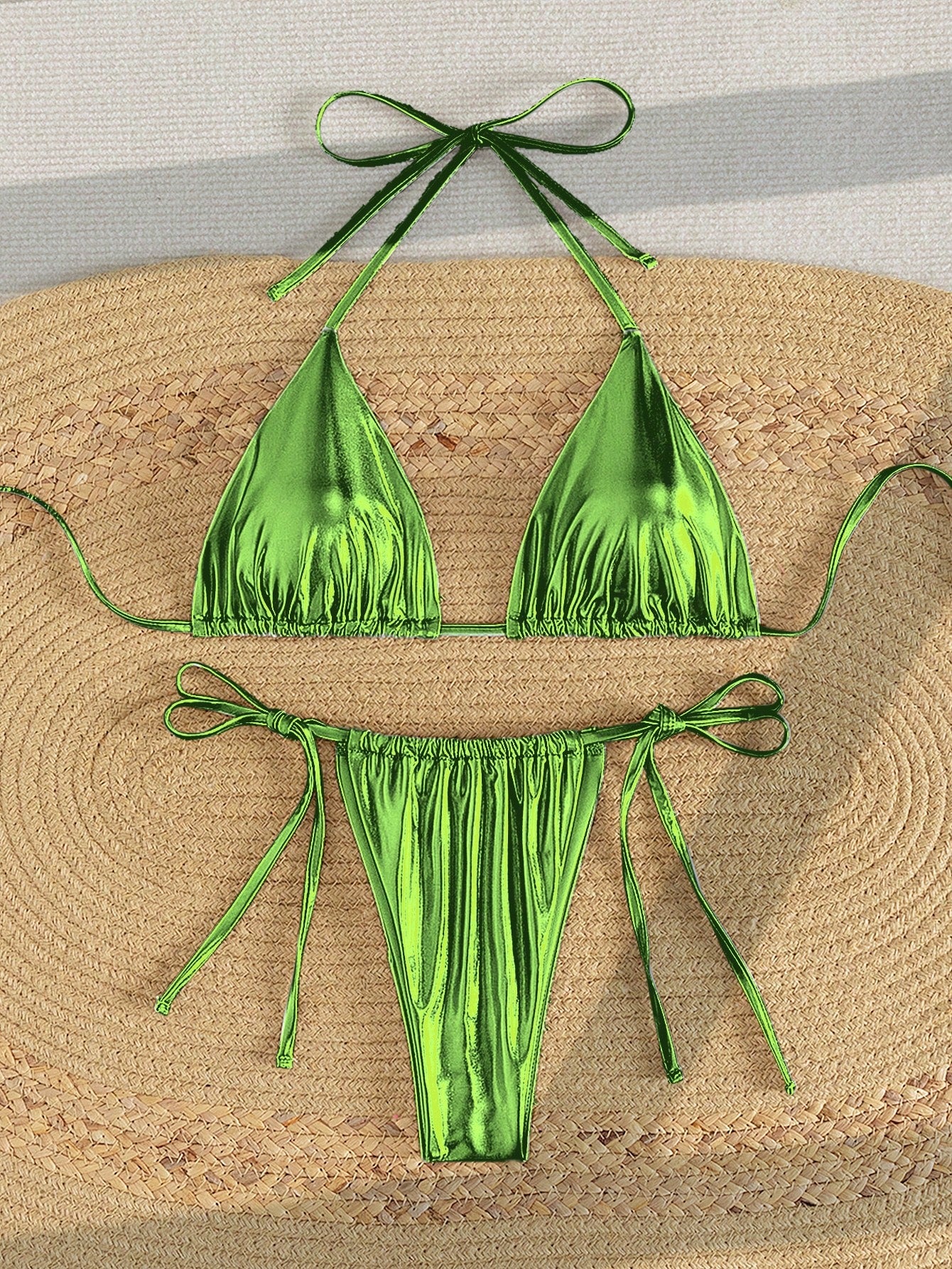 Tie Back Halter Bikini Green