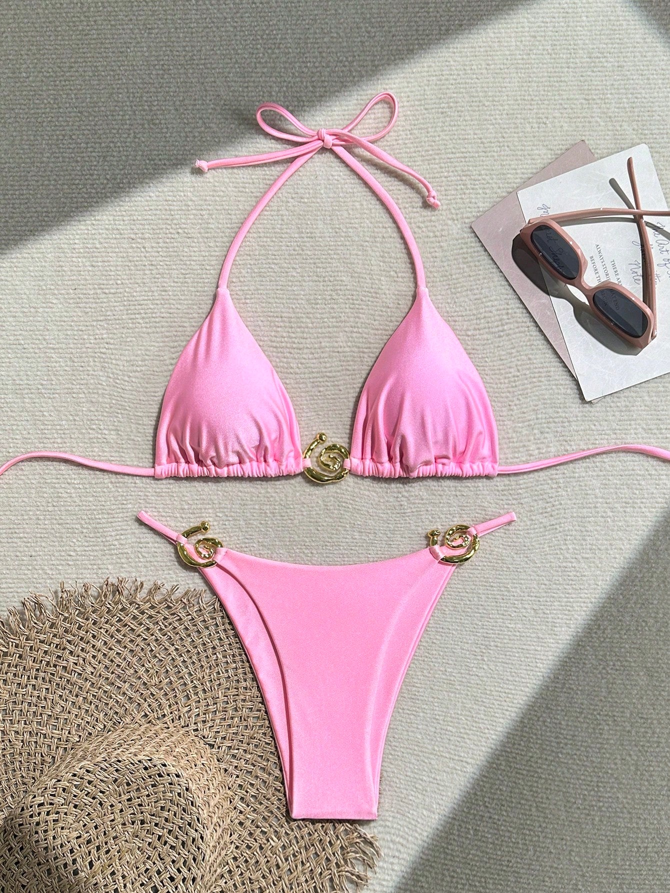 Solid Color Bikini Pink