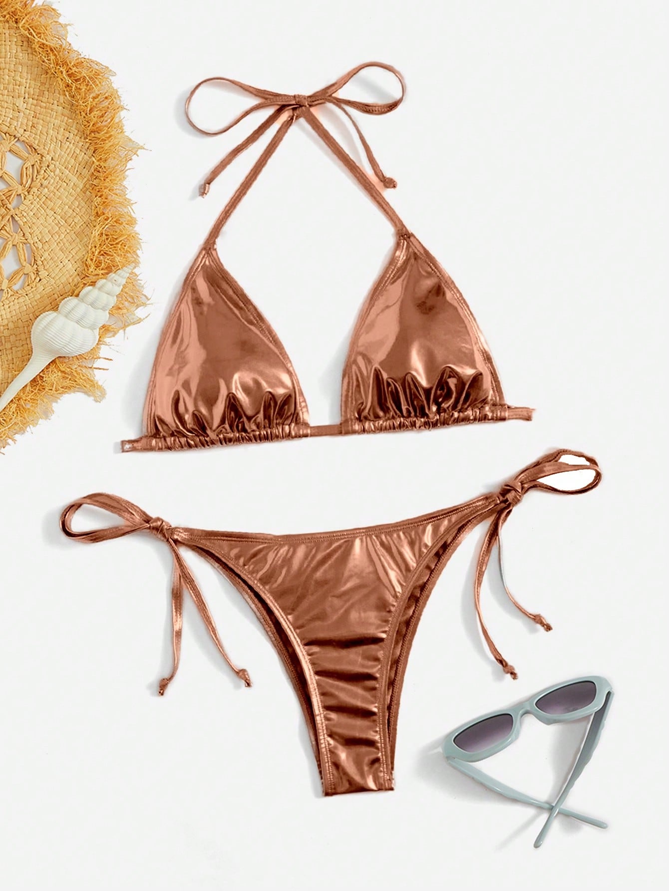 Solid Color Bikini Gold