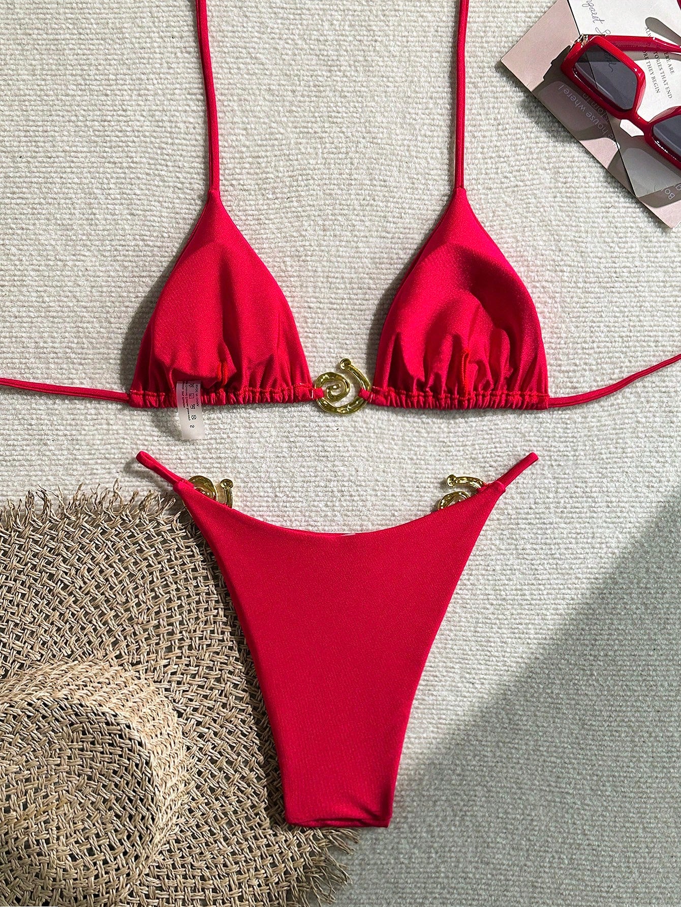 Solid Color Bikini Red