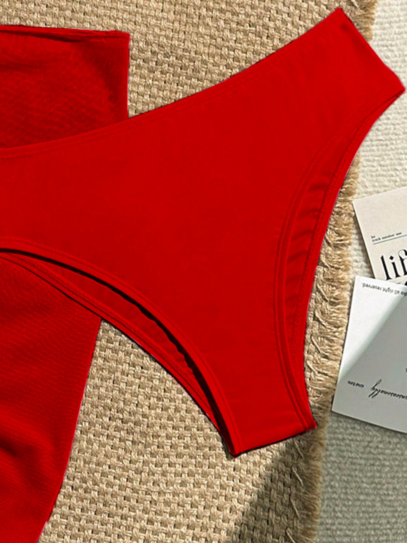 Red Spaghetti Strap Star Bikini