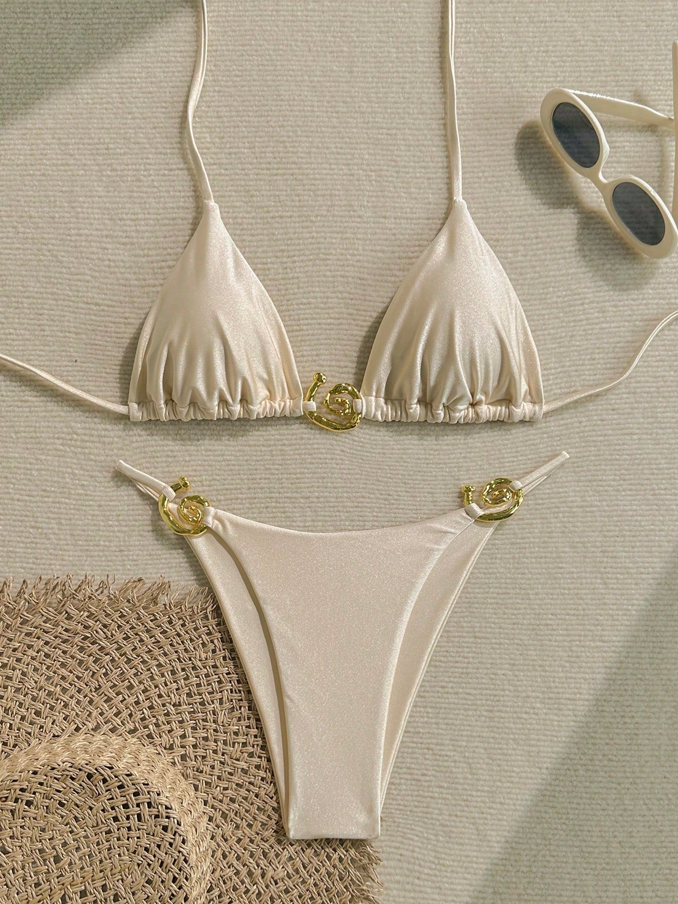 Beach Summer Bikini Set Apricot