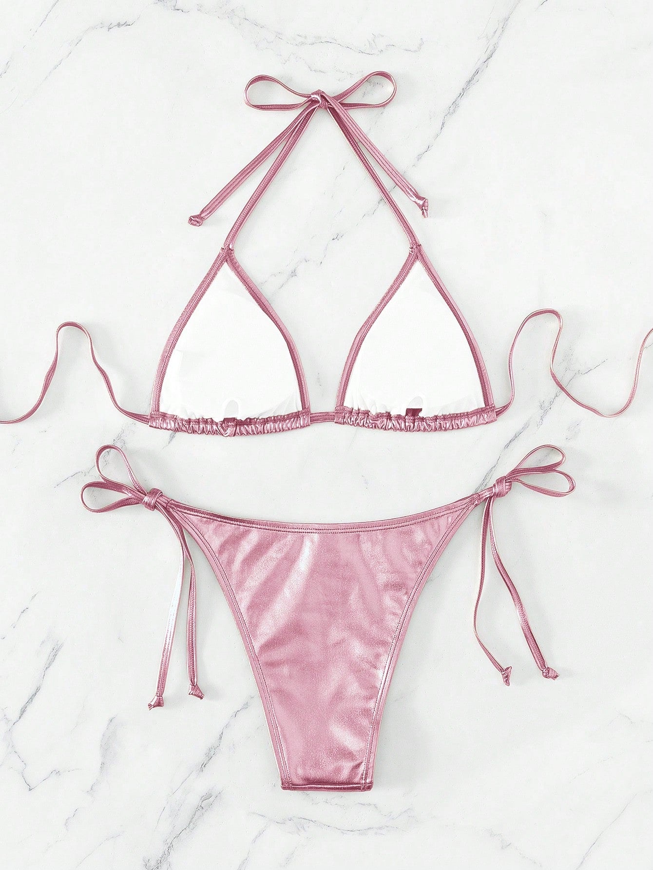 Halter Tie-Up Bikini Pink