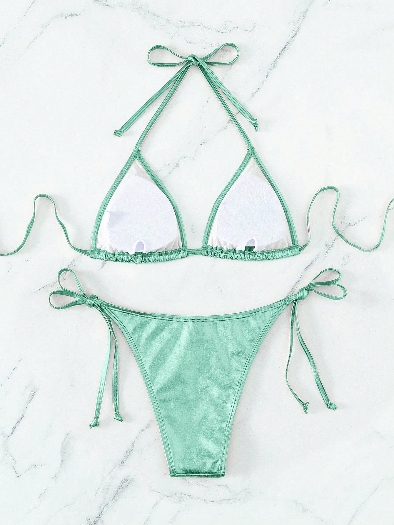 Solid Color Bikini Mint Green