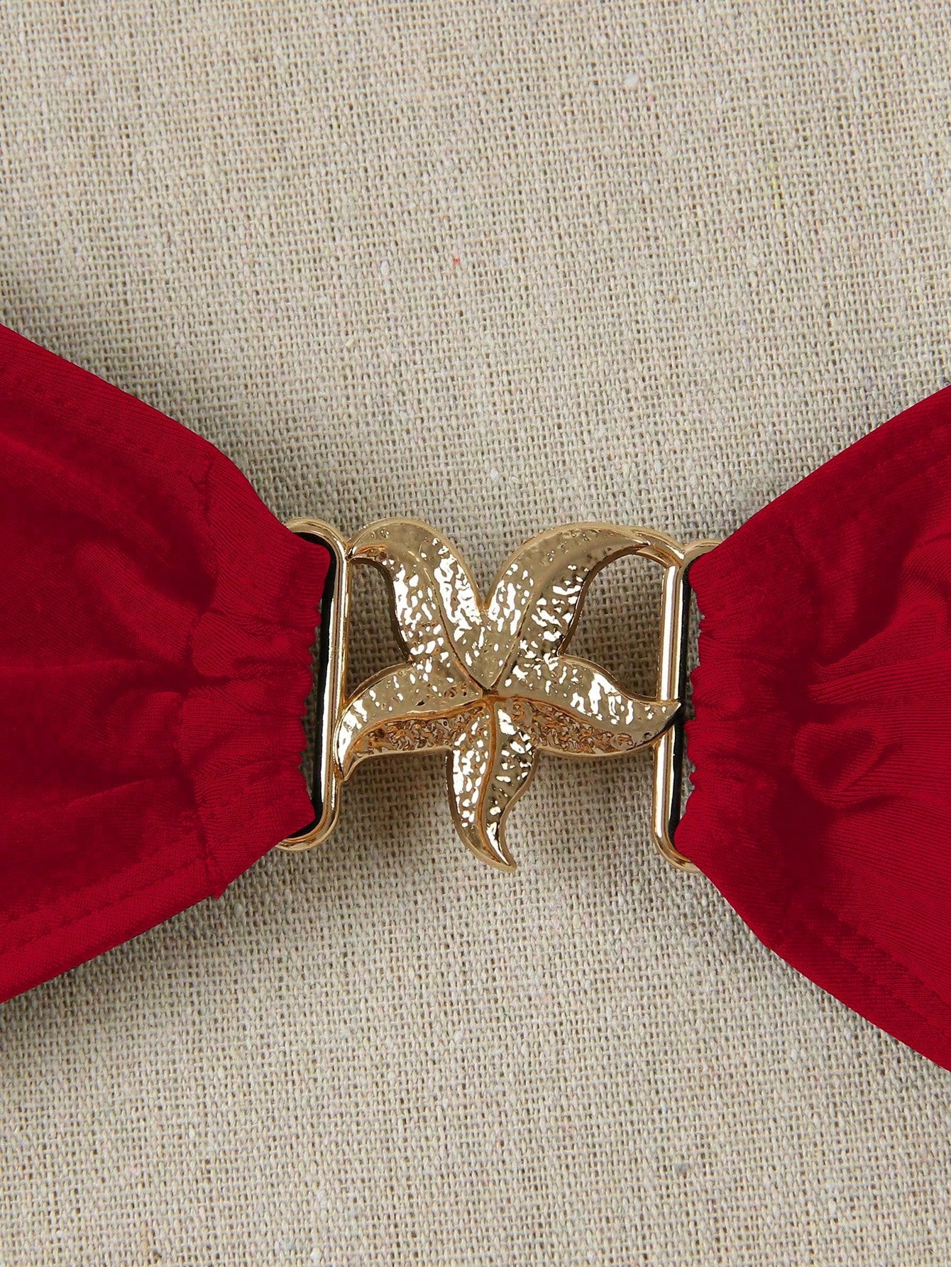 Ruby Metal Decor Bikini Top Red