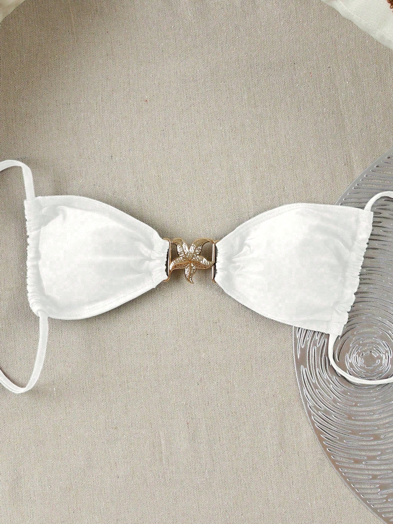 Azure Summer Classic Bikini Top White