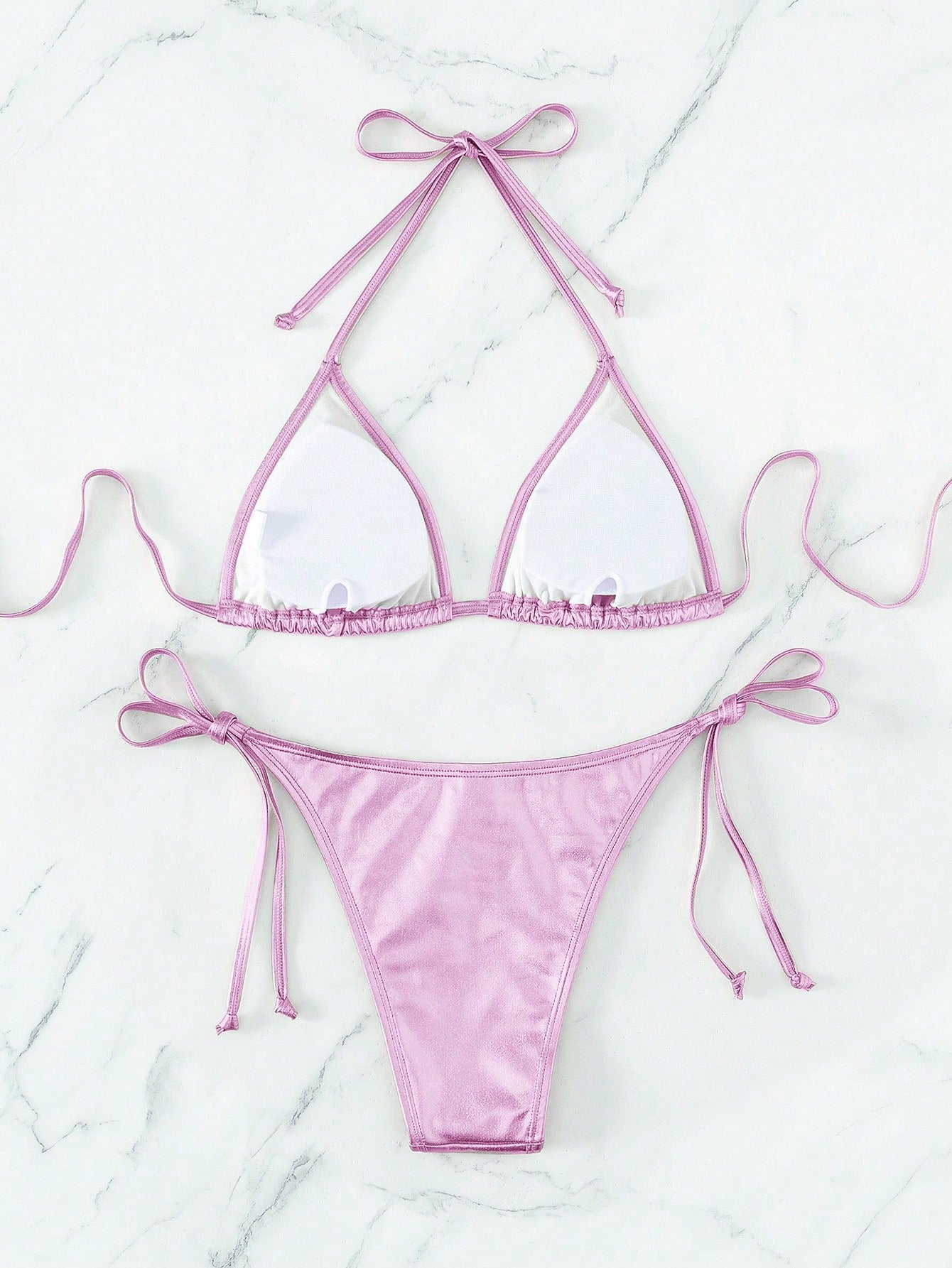 Solid Color Bikini Mauve Purple