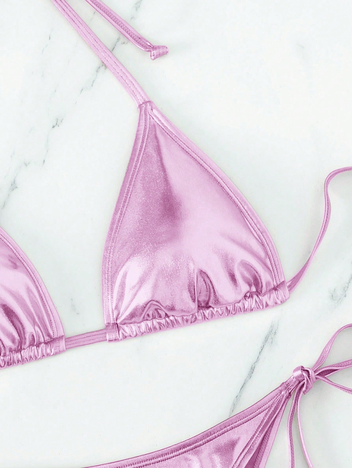 Solid Color Bikini Mauve Purple
