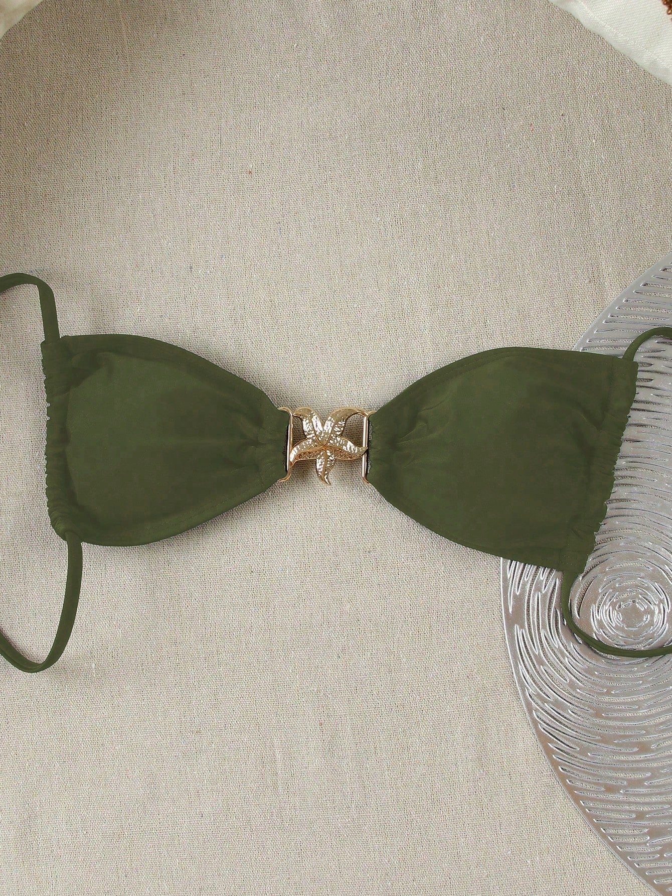 Emerald Starfish Bikini Top Green