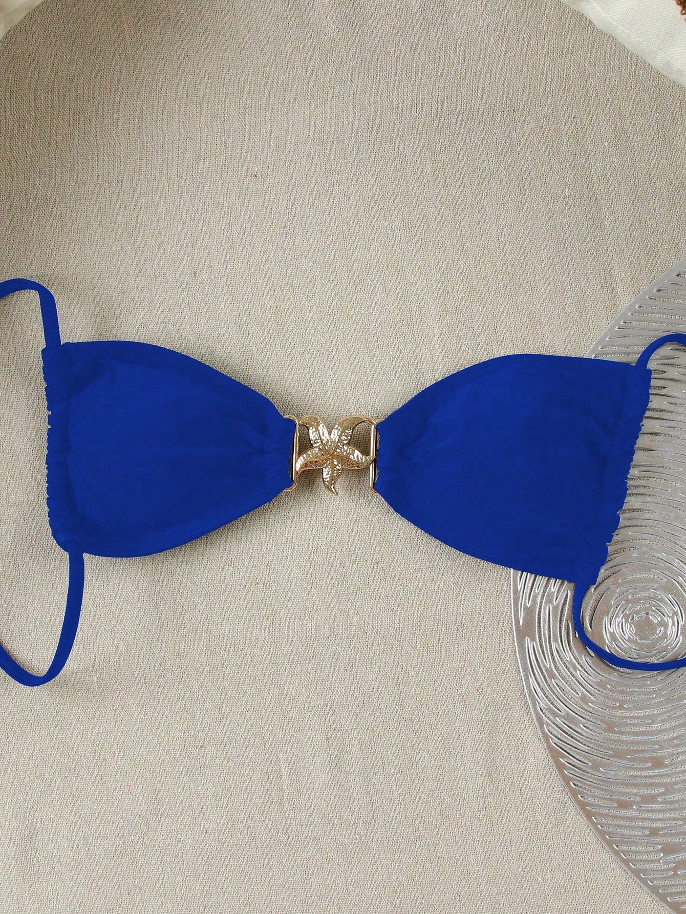 Azure Starfish Bikini Top Blue