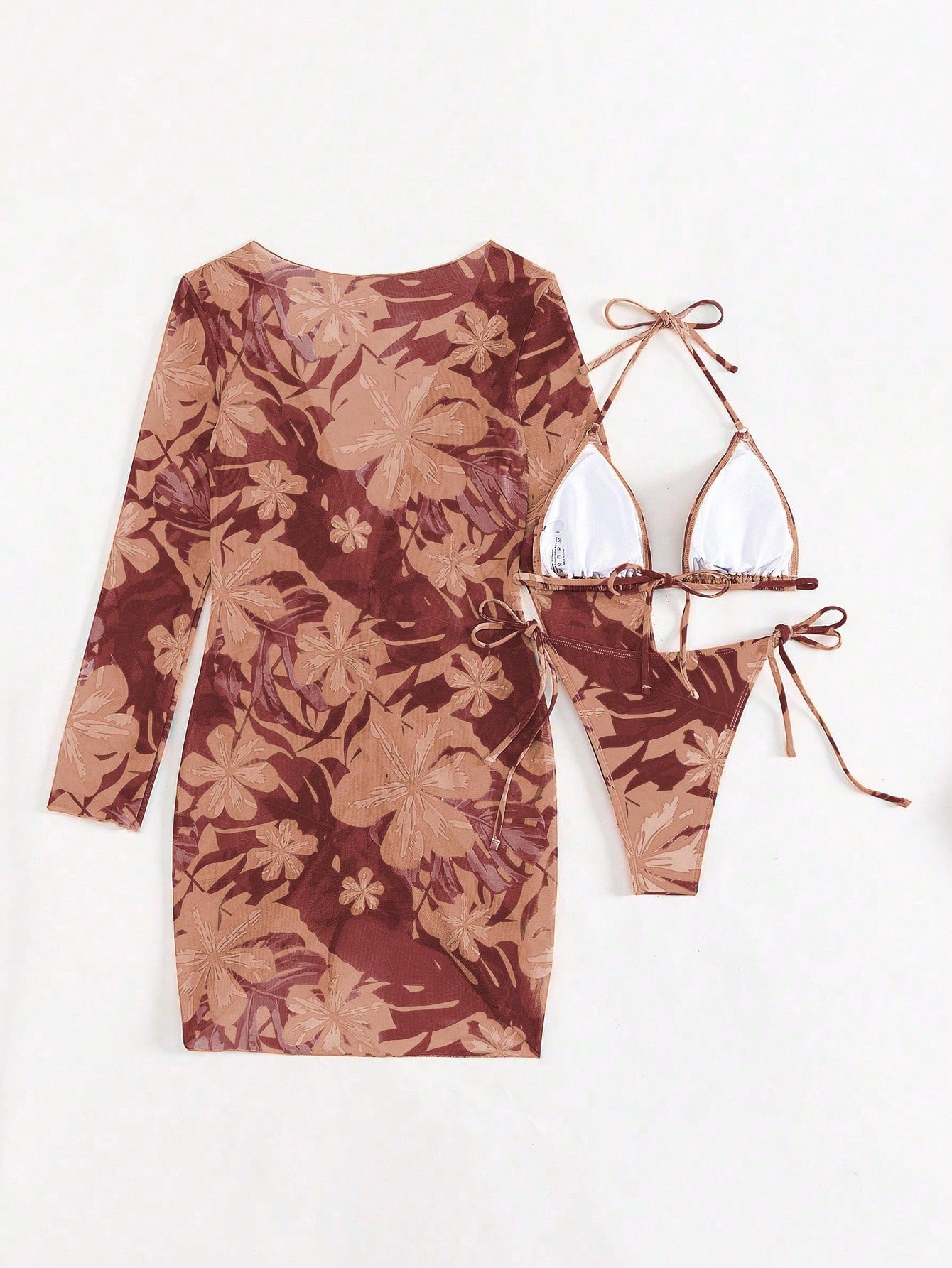 Printed Bikini Set Brown