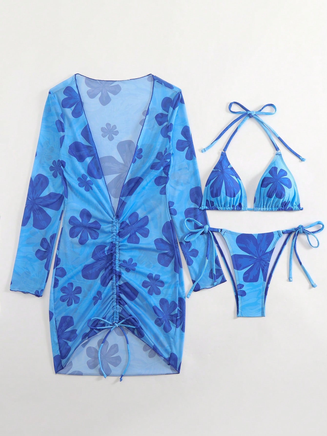Printed Bikini Set Blue