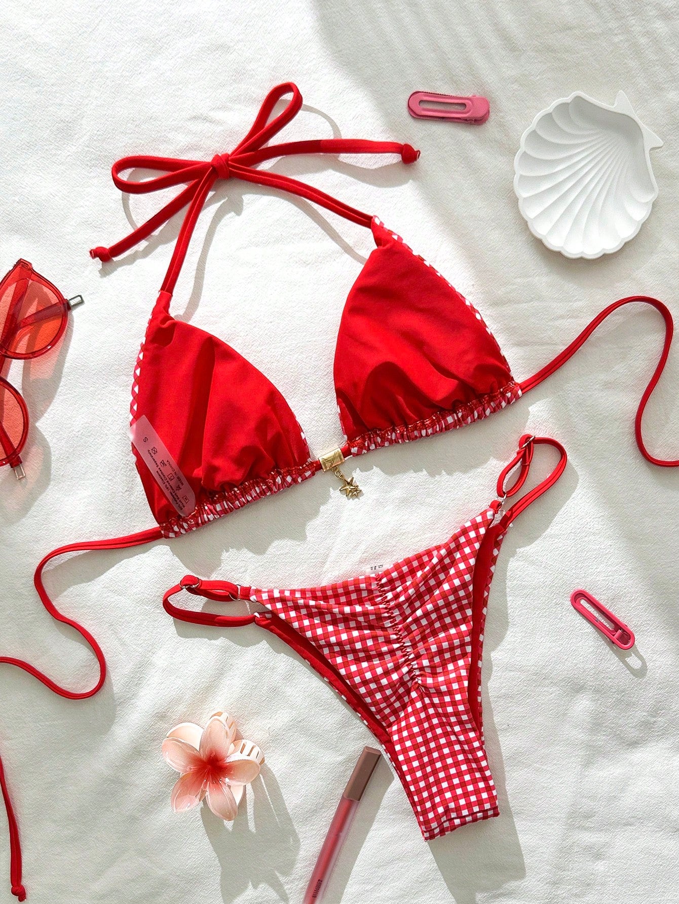 Gingham Charm Bikini Set Multicolor