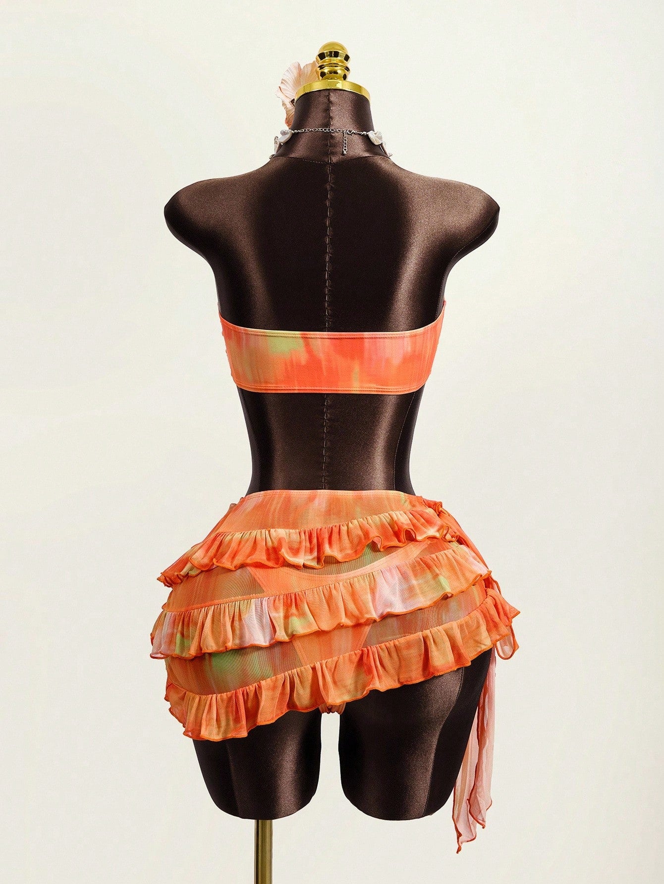 Tie Dye Bandeau Bikini Orange