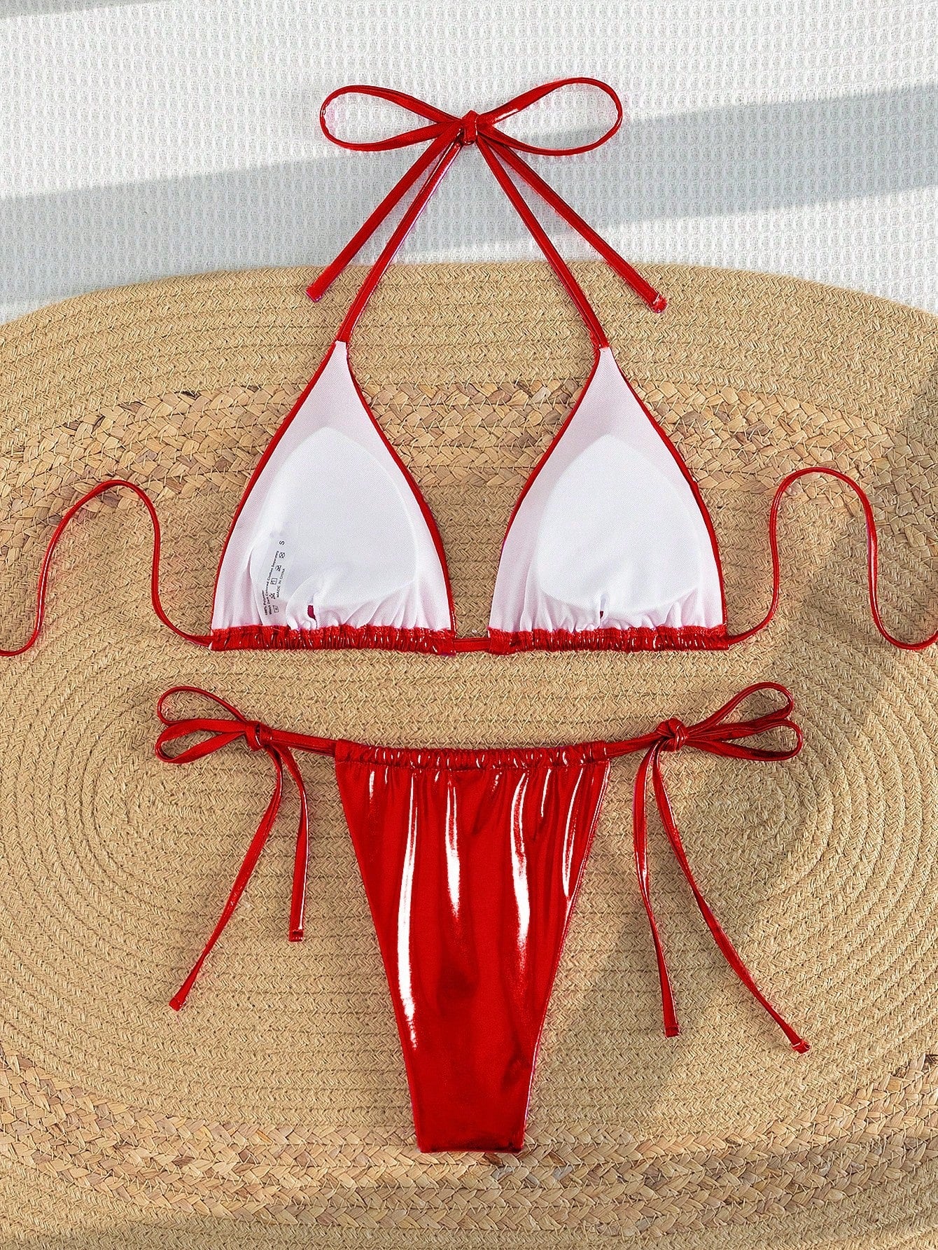 Solid Color Micro Bikini Red