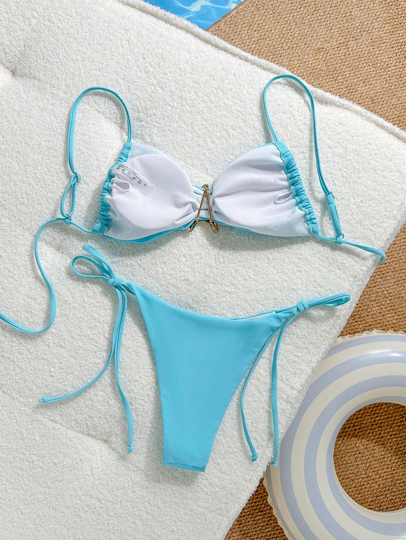 Spaghetti Strap Star Bikini Blue