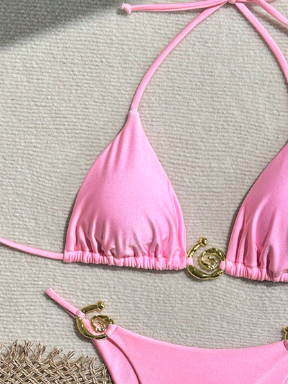 Solid Color Bikini Pink