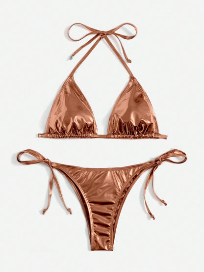 Solid Color Bikini Gold