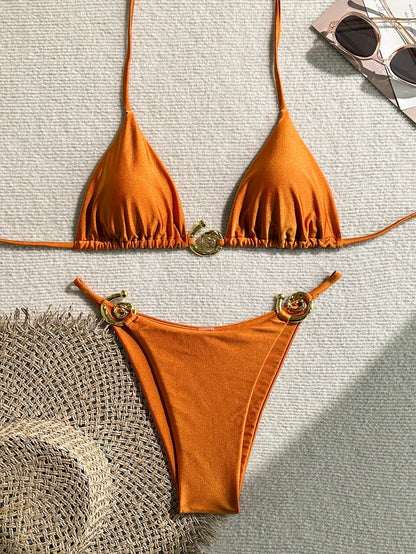 Plain Bikini Rust Brown