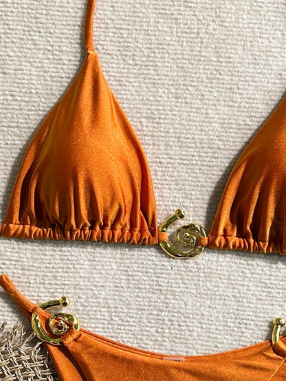 Plain Bikini Rust Brown