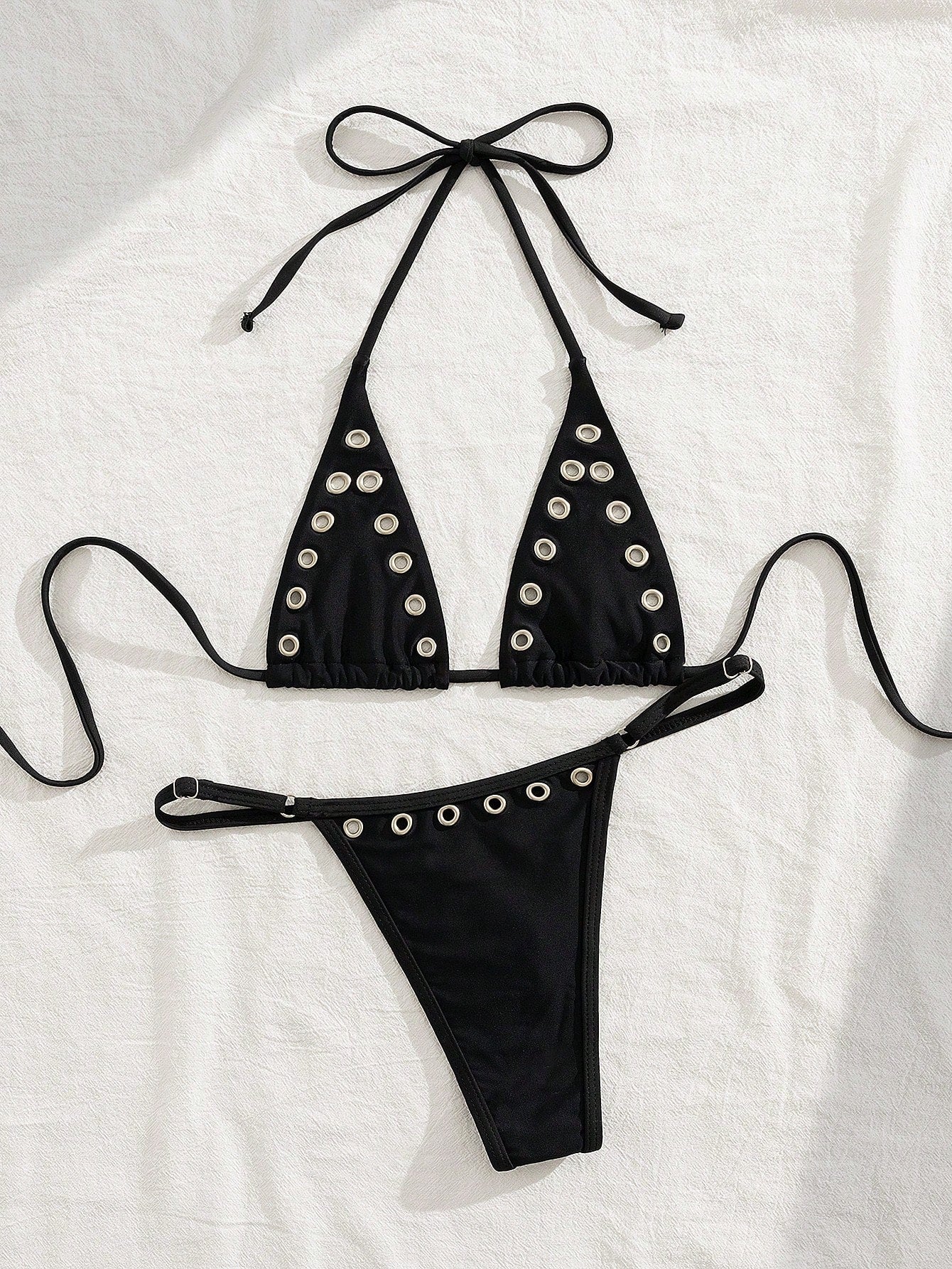 Midnight Rivet Bikini Set Black