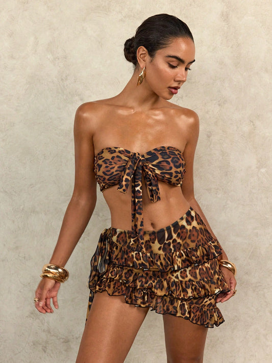 Gradient Tie Dye Bikini Brown