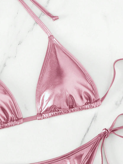 Halter Tie-Up Bikini Pink