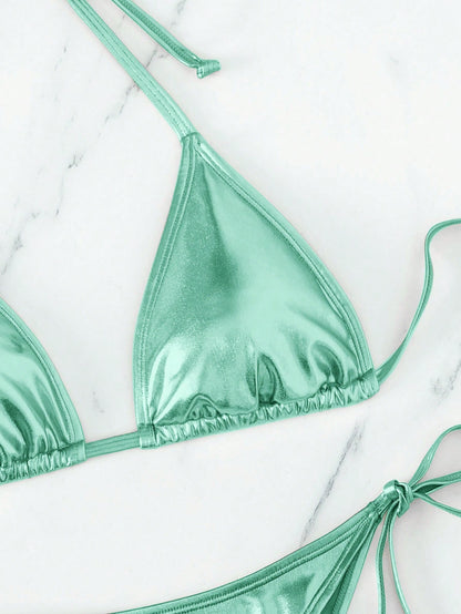 Solid Color Bikini Mint Green