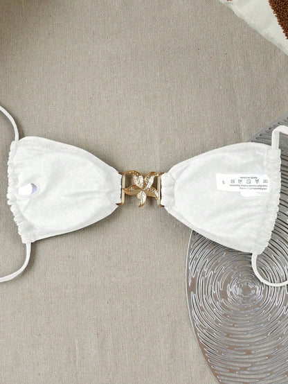 Azure Summer Classic Bikini Top White