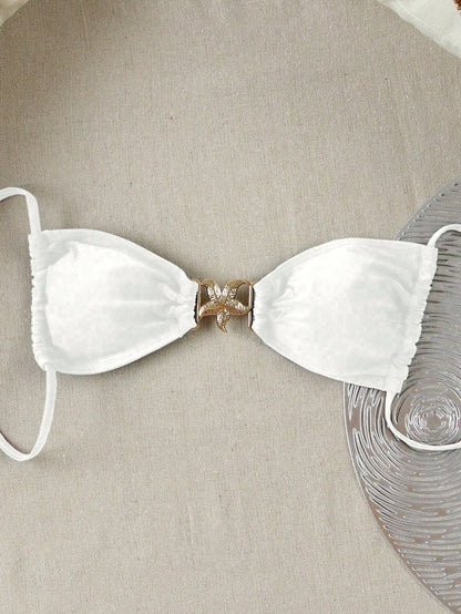 Azure Summer Classic Bikini Top White