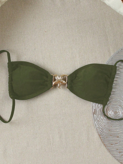 Emerald Starfish Bikini Top Green