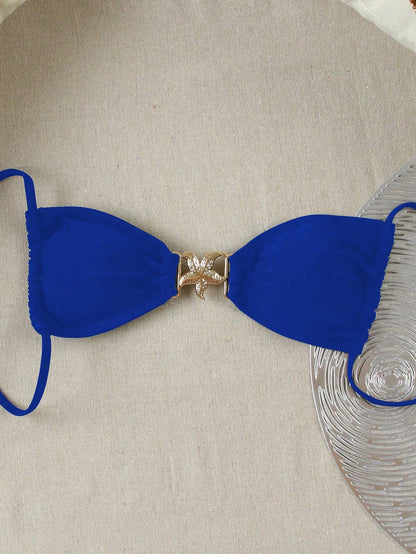 Azure Starfish Bikini Top Blue