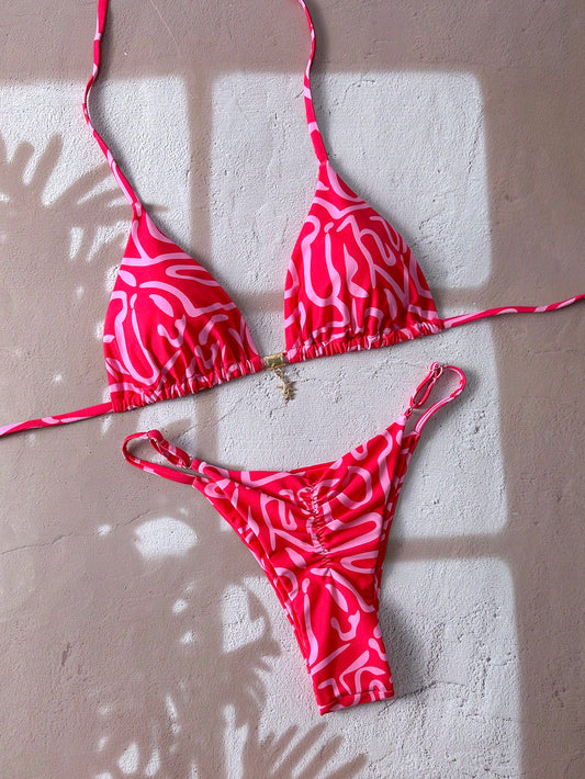 Sunset Print Metal Bikini Multicolor