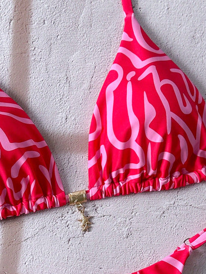 Sunset Print Metal Bikini Multicolor