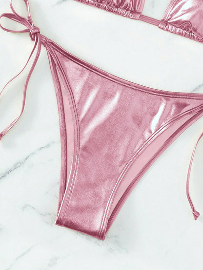 Halter Tie-Up Bikini Pink
