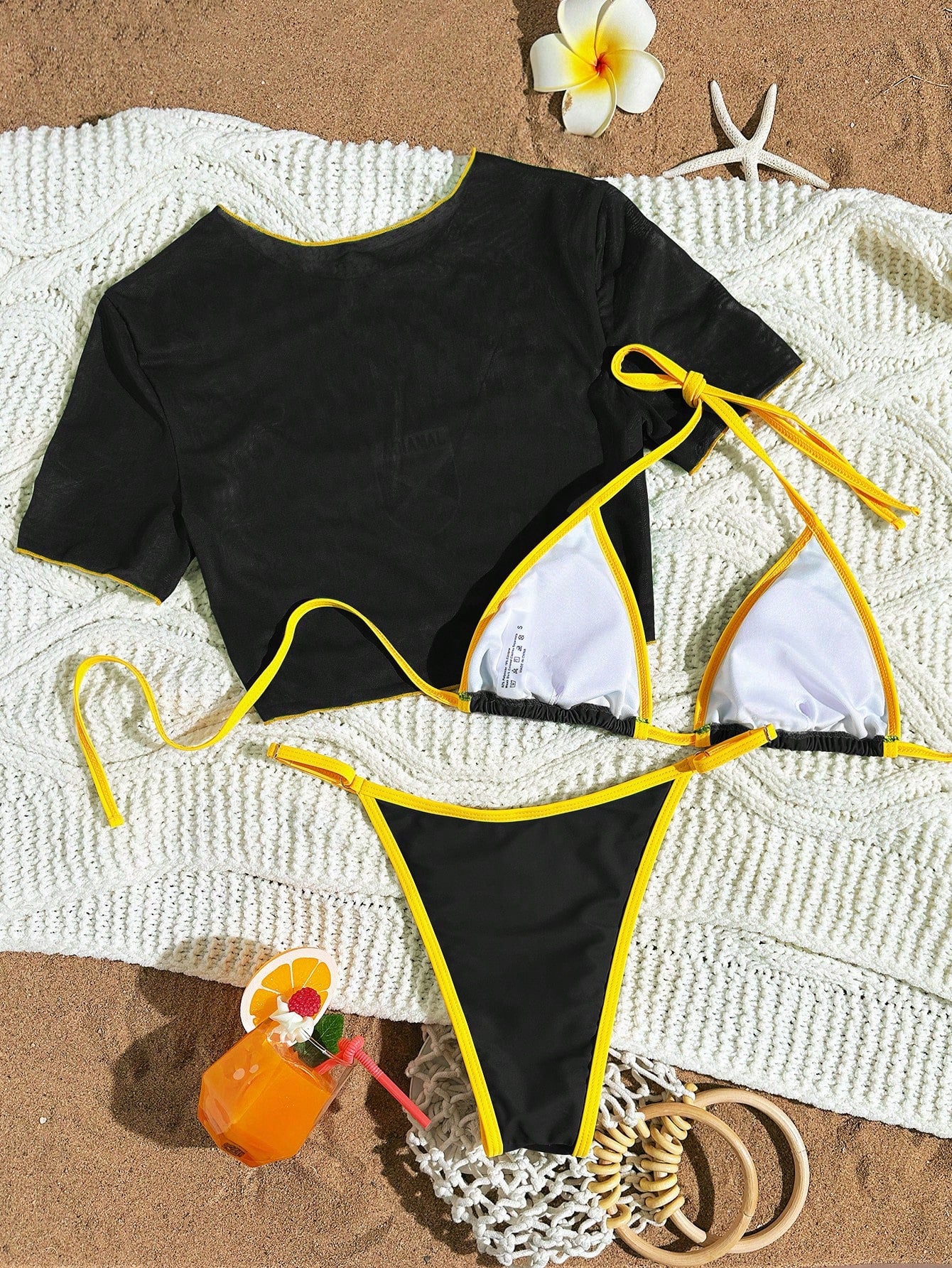 Azure Sport 3-Piece Bikini Set Multicolor