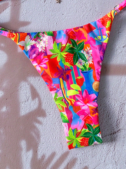Tie Dye Ruffle Bikini Multicolor