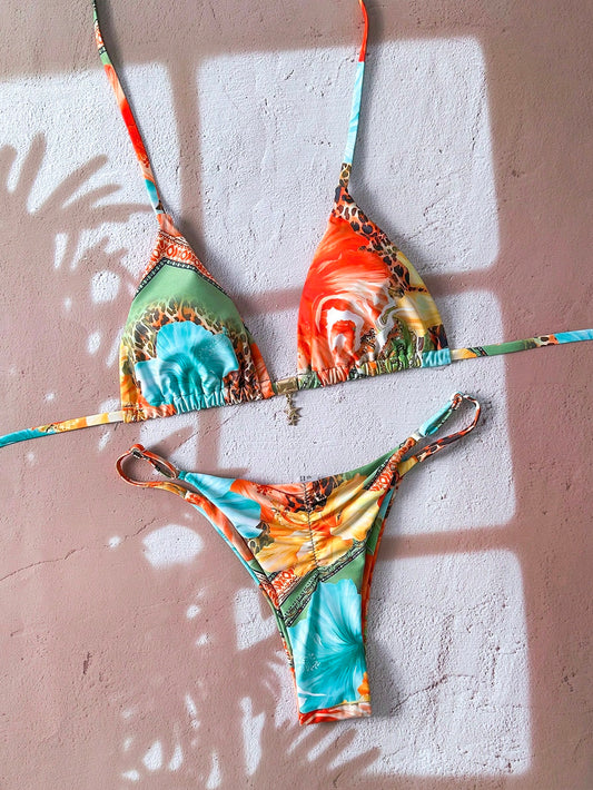 Safari Print Bikini Set Multicolor