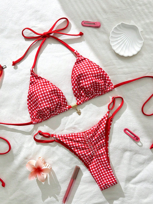 Gingham Charm Bikini Set Multicolor
