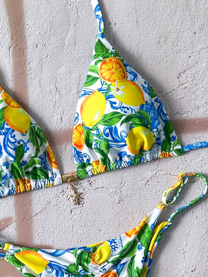 Fruit Garden Print Bikini Multicolor