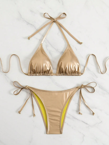 Solid Color Bikini Gold
