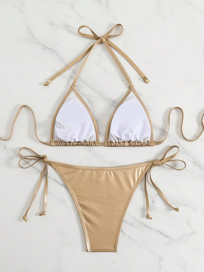 Solid Color Bikini Gold