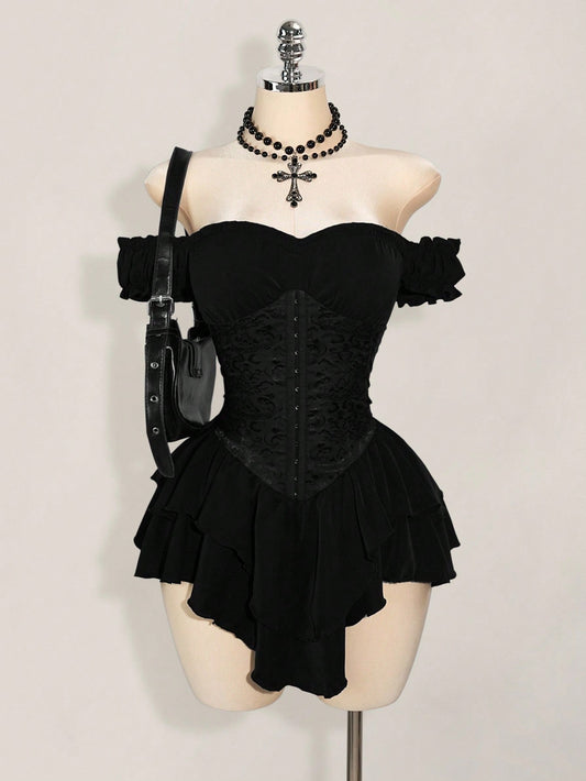 Ruffle Dress Black